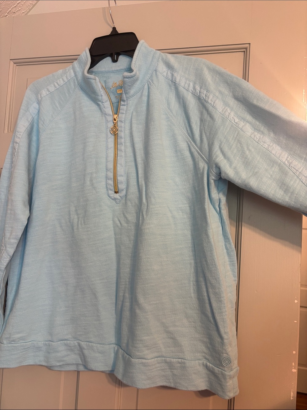 Lilly Pulitzer XL Light Blue Ashlee Half-Zip Pullover - Picture 4 of 6
